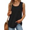Débardeur sans manches pour femme – Débardeur d&rsquo;été sexy en coton – Coupe ample – T-shirt de sport – Couleur unie – Haut basique – Mode d&rsquo;été (disponible en grande taille)(#01 Noir)