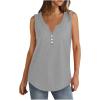 Débardeur sans manches pour femme – Débardeur d&rsquo;été sexy en coton – Coupe ample – T-shirt de sport – Couleur unie – Haut basique – Mode d&rsquo;été (disponible en grande taille)(#06 Gris.)