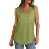 Débardeur sans manches pour femme – Débardeur d&rsquo;été sexy en coton – Coupe ample – T-shirt de sport – Couleur unie – Haut basique – Mode d&rsquo;été (disponible en grande taille)(#04 Vert.)