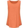Débardeur sans manches pour femme – Débardeur d&rsquo;été sexy en coton – Coupe ample – T-shirt de sport – Couleur unie – Haut basique – Mode d&rsquo;été (disponible en grande taille)(#04 Orange)