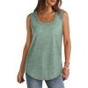 Débardeur sans manches pour femme – Débardeur d&rsquo;été sexy en coton – Coupe ample – T-shirt de sport – Couleur unie – Haut basique – Mode d&rsquo;été (disponible en grande taille)(#03 Vert Armée)