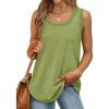 Débardeur sans manches pour femme – Débardeur d&rsquo;été sexy en coton – Coupe ample – T-shirt de sport – Couleur unie – Haut basique – Mode d&rsquo;été (disponible en grande taille)(#04 Vert.)