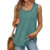 Débardeur sans manches pour femme – Débardeur d&rsquo;été sexy en coton – Coupe ample – T-shirt de sport – Couleur unie – Haut basique – Mode d&rsquo;été (disponible en grande taille)(#02 Vert.)