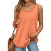 Débardeur sans manches pour femme – Débardeur d&rsquo;été sexy en coton – Coupe ample – T-shirt de sport – Couleur unie – Haut basique – Mode d&rsquo;été (disponible en grande taille)(#04 Orange)