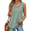 Débardeur sans manches pour femme – Débardeur d&rsquo;été sexy en coton – Coupe ample – T-shirt de sport – Couleur unie – Haut basique – Mode d&rsquo;été (disponible en grande taille)(#03 Vert Armée)