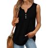 Débardeur sans manches pour femme – Débardeur d&rsquo;été sexy en coton – Coupe ample – T-shirt de sport – Couleur unie – Haut basique – Mode d&rsquo;été (disponible en grande taille)(#06 Noir)