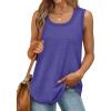 Débardeur sans manches pour femme – Débardeur d&rsquo;été sexy en coton – Coupe ample – T-shirt de sport – Couleur unie – Haut basique – Mode d&rsquo;été (disponible en grande taille)(#04 Violet)