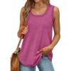 Débardeur sans manches pour femme – Débardeur d&rsquo;été sexy en coton – Coupe ample – T-shirt de sport – Couleur unie – Haut basique – Mode d&rsquo;été (disponible en grande taille)(#02 Rose.)