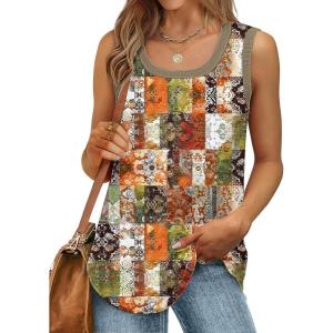 Débardeur sans manches pour femme – Débardeur d&rsquo;été sexy en coton – Coupe ample – T-shirt de sport – Couleur unie – Haut basique – Mode d&rsquo;été (disponible en grande taille)(#08 Multicolore)