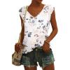 t-Shirt à Manches Courtes pour Femmes, débardeur d&rsquo;été Simple et décontracté, Coupe Ample, Hauts Chemisiers(02-à Fleurs-2)