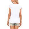 t-Shirt à Manches Courtes pour Femmes, débardeur d&rsquo;été Simple et décontracté, Coupe Ample, Hauts Chemisiers(00-blanc)