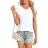 t-Shirt à Manches Courtes pour Femmes, débardeur d&rsquo;été Simple et décontracté, Coupe Ample, Hauts Chemisiers(00-blanc)
