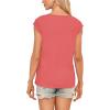 t-Shirt à Manches Courtes pour Femmes, débardeur d&rsquo;été Simple et décontracté, Coupe Ample, Hauts Chemisiers(00-corail)