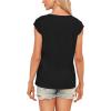 t-Shirt à Manches Courtes pour Femmes, débardeur d&rsquo;été Simple et décontracté, Coupe Ample, Hauts Chemisiers(00-noir)