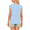 t-Shirt à Manches Courtes pour Femmes, débardeur d&rsquo;été Simple et décontracté, Coupe Ample, Hauts Chemisiers(01-bleu Clair)