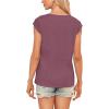 t-Shirt à Manches Courtes pour Femmes, débardeur d&rsquo;été Simple et décontracté, Coupe Ample, Hauts Chemisiers(01-bordeaux)