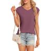 t-Shirt à Manches Courtes pour Femmes, débardeur d&rsquo;été Simple et décontracté, Coupe Ample, Hauts Chemisiers(01-bordeaux)