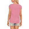 t-Shirt à Manches Courtes pour Femmes, débardeur d&rsquo;été Simple et décontracté, Coupe Ample, Hauts Chemisiers(01-rose Foncé)