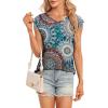 t-Shirt à Manches Courtes pour Femmes, débardeur d&rsquo;été Simple et décontracté, Coupe Ample, Hauts Chemisiers(02-à Fleurs-1)