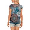 t-Shirt à Manches Courtes pour Femmes, débardeur d&rsquo;été Simple et décontracté, Coupe Ample, Hauts Chemisiers(02-à Fleurs-1)