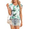 t-Shirt à Manches Courtes pour Femmes, débardeur d&rsquo;été Simple et décontracté, Coupe Ample, Hauts Chemisiers(02-à Fleurs-10)