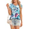 t-Shirt à Manches Courtes pour Femmes, débardeur d&rsquo;été Simple et décontracté, Coupe Ample, Hauts Chemisiers(02-à Fleurs-11)