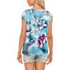 t-Shirt à Manches Courtes pour Femmes, débardeur d&rsquo;été Simple et décontracté, Coupe Ample, Hauts Chemisiers(02-à Fleurs-11)