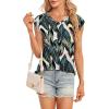 t-Shirt à Manches Courtes pour Femmes, débardeur d&rsquo;été Simple et décontracté, Coupe Ample, Hauts Chemisiers(02-à Fleurs-15)