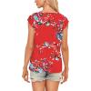 t-Shirt à Manches Courtes pour Femmes, débardeur d&rsquo;été Simple et décontracté, Coupe Ample, Hauts Chemisiers(02-à Fleurs-3)