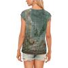 t-Shirt à Manches Courtes pour Femmes, débardeur d&rsquo;été Simple et décontracté, Coupe Ample, Hauts Chemisiers(02-à Fleurs-6)
