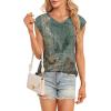 t-Shirt à Manches Courtes pour Femmes, débardeur d&rsquo;été Simple et décontracté, Coupe Ample, Hauts Chemisiers(02-à Fleurs-6)