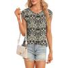 t-Shirt à Manches Courtes pour Femmes, débardeur d&rsquo;été Simple et décontracté, Coupe Ample, Hauts Chemisiers(02-paisley-1)