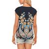 t-Shirt à Manches Courtes pour Femmes, débardeur d&rsquo;été Simple et décontracté, Coupe Ample, Hauts Chemisiers(02-paisley-5)