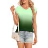 t-Shirt à Manches Courtes pour Femmes, débardeur d&rsquo;été Simple et décontracté, Coupe Ample, Hauts Chemisiers(03-dégradé-2)