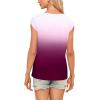 t-Shirt à Manches Courtes pour Femmes, débardeur d&rsquo;été Simple et décontracté, Coupe Ample, Hauts Chemisiers(03-dégradé-3)