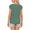 t-Shirt à Manches Courtes pour Femmes, débardeur d&rsquo;été Simple et décontracté, Coupe Ample, Hauts Chemisiers(Vert Foncé)