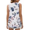 Débardeur Femme Chic et élégant col Rond 2024 ete Hauts sans Manche(Blanc Floral)
