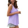 Débardeur Femme Chic et élégant col Rond 2024 ete Hauts sans Manche(Lilas)