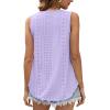 Débardeur Femme Chic et élégant col Rond 2024 ete Hauts sans Manche(Lilas)