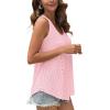 Débardeur Femme Chic et élégant col Rond 2024 ete Hauts sans Manche(Rose)