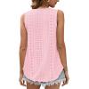 Débardeur Femme Chic et élégant col Rond 2024 ete Hauts sans Manche(Rose)