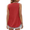 Débardeur Femme Chic et élégant col Rond 2024 ete Hauts sans Manche(Rouge)