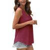 Débardeur Femme Chic et élégant col Rond 2024 ete Hauts sans Manche(Vin Rouge)
