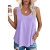 Débardeur Femme Chic et élégant col Rond 2024 ete Hauts sans Manche(Lilas)