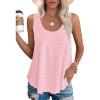 Débardeur Femme Chic et élégant col Rond 2024 ete Hauts sans Manche(Rose)