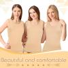 Sintege 2 Débardeurs Thermiques sans Manches en Polaire Camisole Tank Top en Coton Hauts Thermiques pour Femmes(Beige)