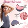 Sintege 2 Débardeurs Thermiques sans Manches en Polaire Camisole Tank Top en Coton Hauts Thermiques pour Femmes(Noir  Gris)