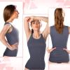 Sintege 2 Débardeurs Thermiques sans Manches en Polaire Camisole Tank Top en Coton Hauts Thermiques pour Femmes(Noir  Gris)