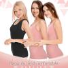 Sintege 2 Débardeurs Thermiques sans Manches en Polaire Camisole Tank Top en Coton Hauts Thermiques pour Femmes(Noir  Rose)