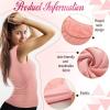 Sintege 2 Débardeurs Thermiques sans Manches en Polaire Camisole Tank Top en Coton Hauts Thermiques pour Femmes(Noir  Rose)